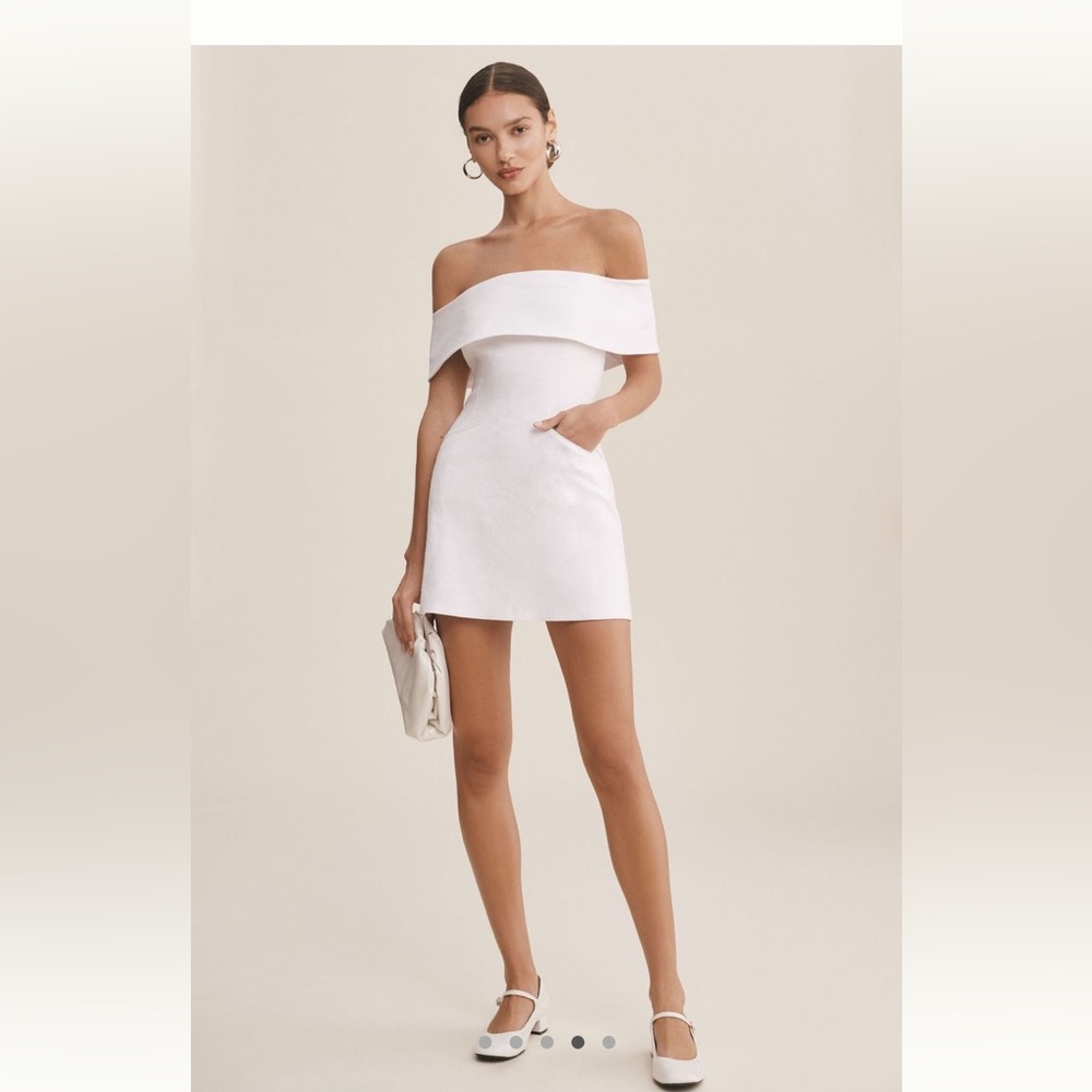 BHLDN White Off-Shoulder Dress